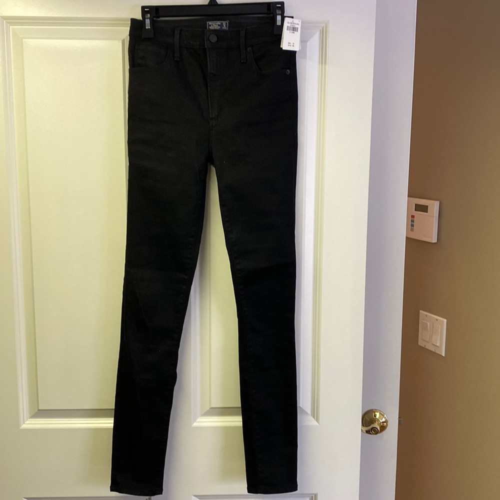 New Abercrombie & Fitch Simone High Rise Super Skinny black jeans 4Long.